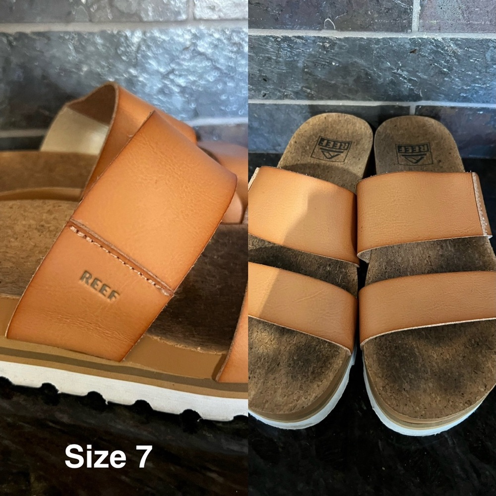 Reef Tan Slide Sandals